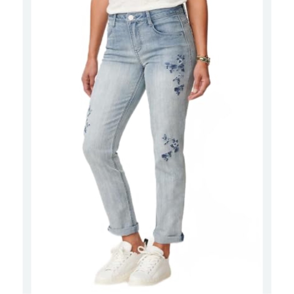 Democracy Women's Ab Solution Embroidered Girlfriend Jeans EUC Size 10P